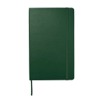 Cahier grand format à fermeture élastique Moleskine, pages lignées couleur vert deuxième vue frontale
