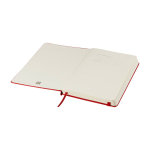 Cahier grand format à fermeture élastique Moleskine, pages lignées couleur rouge foncé deuxième vue