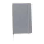 Cahier grand format à fermeture élastique Moleskine, pages lignées couleur bleu gris deuxième vue frontale