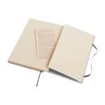 Cahier grand format à fermeture élastique Moleskine, pages lignées couleur bleu gris deuxième vue