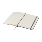 Cahier grand format à fermeture élastique Moleskine, pages lignées couleur bleu gris quatrième vue