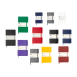 Cahier grand format à fermeture élastique Moleskine, pages lignées couleur bleu gris deuxième vue en couleurs