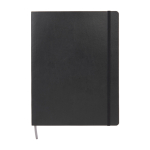 Carnet Moleskine Classic souple, fermeture élastique et pages lignées couleur noir deuxième vue frontale