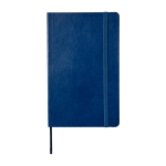 Carnet Moleskine Classic avec mention “en cas de perte”, pages lignées couleur bleu deuxième vue frontale
