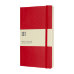 Carnet Moleskine Classic avec mention “en cas de perte”, pages lignées couleur rouge foncé