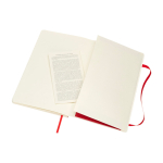 Carnet Moleskine Classic avec mention “en cas de perte”, pages lignées couleur rouge foncé troisième vue arrière