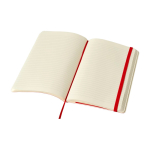 Carnet Moleskine Classic avec mention “en cas de perte”, pages lignées couleur rouge foncé quatrième vue
