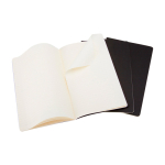 Cahier Moleskine cartonné et pochette intérieure, pages lignées couleur noir quatrième vue