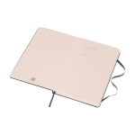 Carnet Moleskine Classic pages blanches, mention« en cas de perte » couleur bleu troisième vue frontale