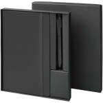 Coffret carnet rigide avec stylo à encre noire assorti couleur noir