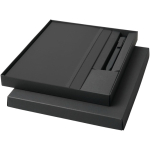 Coffret carnet rigide avec stylo à encre noire assorti couleur noir deuxième vue