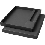 Coffret carnet rigide avec stylo à encre noire assorti couleur noir troisième vue