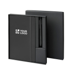 Coffret carnet rigide avec stylo à encre noire assorti avec zone d'impression