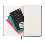 Agenda effet cuir, vue journalière et couverture rigide Moleskine couleur noir deuxième vue