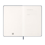 Agenda effet cuir, vue journalière et couverture rigide Moleskine couleur bleu cinquième vue