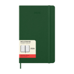 Agenda effet cuir, vue journalière et couverture rigide Moleskine couleur vert