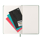 Agenda effet cuir, vue journalière et couverture rigide Moleskine couleur vert deuxième vue