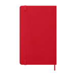 Agenda effet cuir, vue journalière et couverture rigide Moleskine couleur rouge foncé deuxième vue arrière