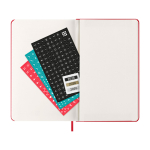 Agenda effet cuir, vue journalière et couverture rigide Moleskine couleur rouge foncé deuxième vue