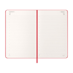 Agenda effet cuir, vue journalière et couverture rigide Moleskine couleur rouge foncé quatrième vue