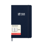 Agenda effet cuir, vue journalière et couverture rigide Moleskine avec zone d'impression