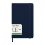 Agenda hebdomadaire rigide Moleskine 12 mois, en papier effet cuir couleur bleu