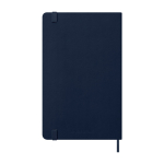 Agenda hebdomadaire rigide Moleskine 12 mois, en papier effet cuir couleur bleu deuxième vue arrière