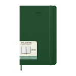 Agenda hebdomadaire rigide Moleskine 12 mois, en papier effet cuir couleur vert