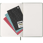 Agenda hebdomadaire rigide Moleskine 12 mois, en papier effet cuir couleur vert cinquième vue