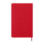 Agenda hebdomadaire rigide Moleskine 12 mois, en papier effet cuir couleur rouge foncé deuxième vue arrière