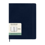 Grand agenda hebdomadaire soupe en papier imitation cuir Moleskine couleur bleu