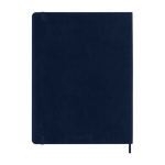 Grand agenda hebdomadaire soupe en papier imitation cuir Moleskine couleur bleu deuxième vue arrière