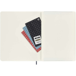 Grand agenda hebdomadaire soupe en papier imitation cuir Moleskine couleur bleu cinquième vue