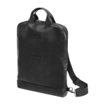 Sacoche verticale élégante pour appareils Moleskine Classic 15” couleur noir vue impression avec logo 2