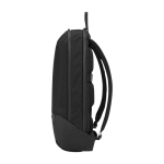 Sac à dos Moleskine Metro 15” avec compartiments et dos en maille couleur noir vue latérale