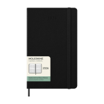 Agenda hebdomadaire vertical, élastique et poche intérieure Moleskine couleur noir