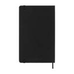 Agenda hebdomadaire vertical, élastique et poche intérieure Moleskine couleur noir deuxième vue arrière