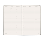 Agenda hebdomadaire vertical, élastique et poche intérieure Moleskine couleur noir quatrième vue