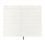 Agenda hebdomadaire en plastique effet cuir avec marque-page Moleskine couleur noir troisième vue