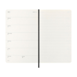 Agenda hebdomadaire en plastique effet cuir avec marque-page Moleskine couleur noir quatrième vue