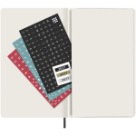 Agenda hebdomadaire en plastique effet cuir avec marque-page Moleskine couleur noir cinquième vue