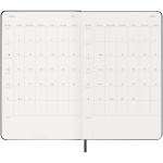 Agenda hebdomadaire horizontal avec poche intérieure Moleskine couleur noir quatrième vue