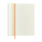 Carnet XL souple végan Moleskine Vegea Capri, pages lignées couleur orange troisième vue