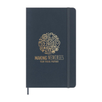 Carnet XL souple végan Moleskine Vegea Capri, pages lignées couleur bleu gris