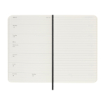 Agenda de poche hebdomadaire et souple avec élastique Moleskine couleur noir quatrième vue