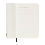 Agenda de poche hebdomadaire et souple avec élastique Moleskine couleur noir cinquième vue