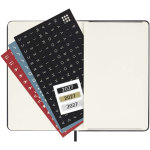 Agenda de poche journalier rigide avec pochette intérieure Moleskine couleur noir cinquième vue