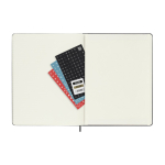 Agenda hebdomadaire grand format et rigide avec élastique Moleskine couleur noir deuxième vue