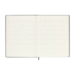 Agenda hebdomadaire grand format et rigide avec élastique Moleskine couleur noir troisième vue