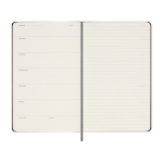 Agenda hebdomadaire sans date Moleskine, à commencer quand vous voulez couleur noir troisième vue